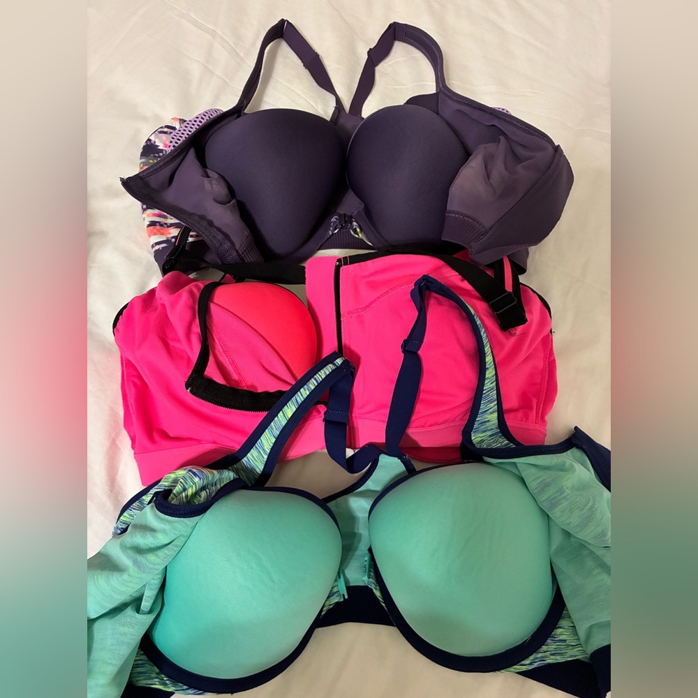 Victoria's Secret VXS Sport Zip Front Sports Bra LOT 3 - Picture 2 of 3